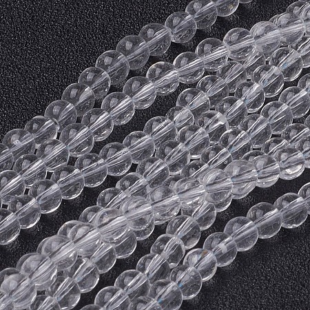 Arricraft 4mm Round Clear Glass Beads Strands Spacer Beads, 4mm, Hole: 0.5mm, about 84pcs/strand, 13 inches