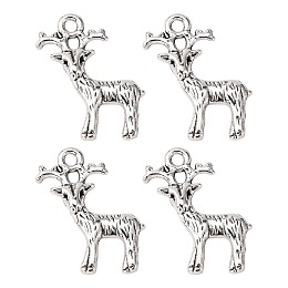 Honeyhandy Tibetan Style Alloy Pendant, Christmas Reindeer/Stag, Antique Silver, Lead Free and Cadmium Free, 23.5mm long, 19mm wide, 2.5mm thick, hole: 2mm