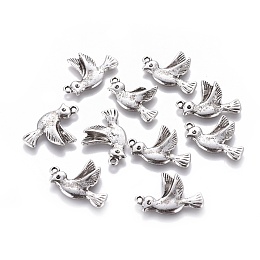 Honeyhandy Alloy Pendants, Lead Free and Cadmium Free, Antique Silver, Bird, about 22mm long, 15mm wide, 3mm thick, hole: 1.5mm