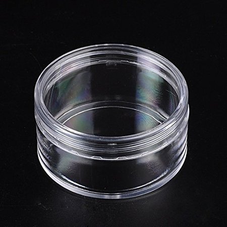 NBEADS 36 Pcs Clear Round Plastic Bead Containers with Lid, 7cm in diameter, 3.6cm high