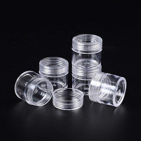 NBEADS 40 Pcs Clear Stackable Plastic Storage Jar with Lid, Column Bead Storage Containers for Jewelry, Findings, Pins, Small and Loose Items