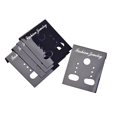 NBEADS 2000 Pcs Plastic Earring Display Card, Black, About 38mm Long, 30mm Wide