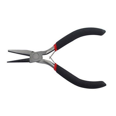 NBEADS 1 Pc Carbon-Hardened Steel Round Nose and Flat Forming Pliers with One Groove Side 12cm Long