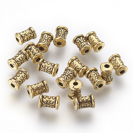 Honeyhandy Tibetan Style Beads, Zinc Alloy Beads, Antique Golden Color, Lead Free & Cadmium Free, Vase, Size: about 5mm in diameter, 7mm long, hole: 2mm