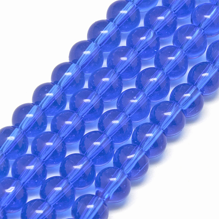 Arricraft 4mm Royal Blue Round Glass Crystal Beads Strands Spacer Beads, 4mm, Hole: 0.5mm, about 84pcs/strand, 13 inches