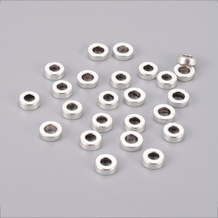 Honeyhandy Tibetan Silver Spacer Beads, Lead Free & Cadmium Free, Donut, Antique Silver, about 6mm long, 6mm wide, 2mm thick, hole: 3mm