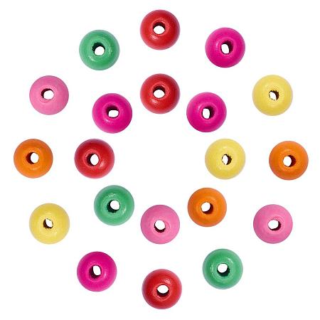 ARRICRAFT 50PCS Mixed 16x15mm Lead Free Dyed Wood Beads Wooden Loose Spacer Beads for Jewelry Making