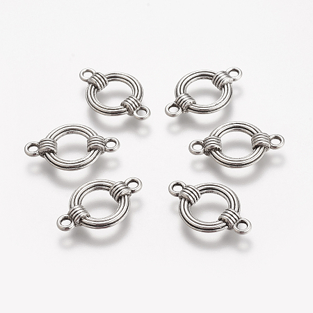 Honeyhandy Alloy Links connectors, Lead Free and Cadmium Free, Ring, Antique Silver, 27x17x5mm, Hole: 2.5mm