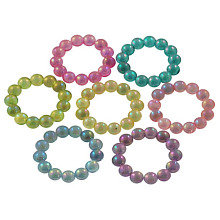 Honeyhandy Opaque Acrylic Beads, AB Color, Rondelle, Mixed Color, 14.5mm in diameter, 3mm thick, hole: 9mm, about 2500pcs/500g