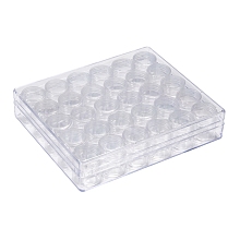 Honeyhandy Clear Bead Organizer Storage Case, Plastic Bead Containers, Seed Beads Containers with 30 Tiny Containers, 13.5x16x3.5cm, bottle: 26x29mm, Capacity: 5ml(0.17 fl. oz), 30pcs/box