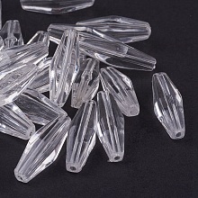 Honeyhandy Transparent Acrylic Beads, Clear, Rice, 24mm long, 8mm wide, hole: 2mm