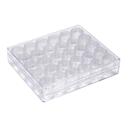 Honeyhandy Clear Bead Organizer Storage Case, Plastic Bead Containers, Seed Beads Containers with 30 Tiny Containers, 13.5x16x3.5cm, bottle: 26x29mm, Capacity: 5ml(0.17 fl. oz), 30pcs/box