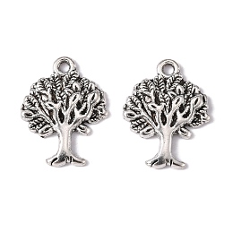 Honeyhandy Tibetan Style Pendants, Tree of Life, Lead Free & Cadmium Free, Antique Silver, about 22mm long, 17mm wide, 2mm thick, hole: 2mm