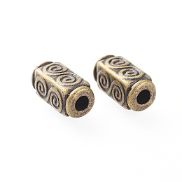 Honeyhandy Tibetan Style Beads, Alloy Beads, Lead Free & Cadmium Free, Cuboid, Antique Bronze Color, 10.5mm long, 5mm wide, 5mm thick, hole: 2.5mm