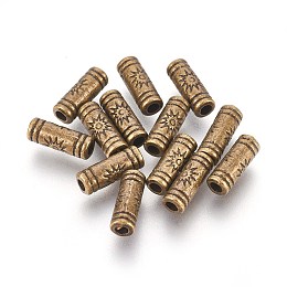 Honeyhandy Tibetan Style Beads, Alloy Beads, Lead Free & Cadmium Free, Tube, Antique Bronze, 9.5x3.5mm, Hole: 1.5mm