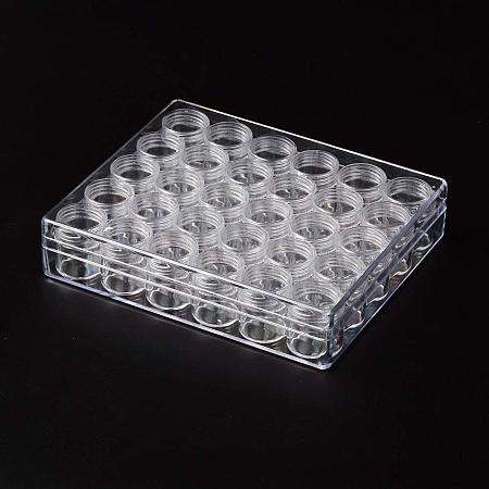 NBEADS 3 Sets of Plastic Transparent Storage Box, Clear Beads Storage Containers 90pcs Jar with Rounded Screw-Top Lids for Nail Art Tools Storage Small Parts Beads Jewelry Organizer Container