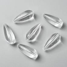 Honeyhandy Transparent Acrylic Beads, Teardrop, Clear, 37x15mm, Hole: 2mm