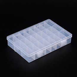 ARRICRAFT 12 Pcs Plastic Bead Containers, 24 Compartments, about 19.6cm long, 13.3cm wide, 3.7cm high