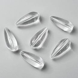 Honeyhandy Transparent Acrylic Beads, teardrop, Clear, 37x15mm, Hole: 2mm, about 105pcs/500g
