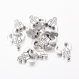 Honeyhandy Tibetan Style Alloy Beads, Cattle, Antique Silver, Lead Free & Cadmium Free, 14x14x3mm, Hole: 2mm