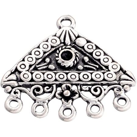 Arricraft 100pcs Chandelier Components Links Tibetan Style Alloy Triangle Connector Charms Antique Silver Chandelier Component Charm Link for Necklace Dangle Earring Jewelry Making 2724.52mm