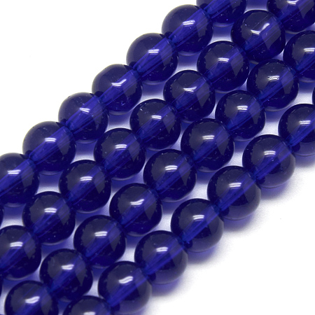Arricraft 4mm Blue Round Glass Crystal Beads Strands Spacer Beads, about 4mm in diameter, hole: 0.5mm, about 80pcs/strand, 13 inches