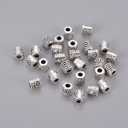 ARRICRAFT Tibetan Style Alloy Beads, Column, Antique Silver, Lead Free & Cadmium Free, 6x6mm, Hole: 2.5mm