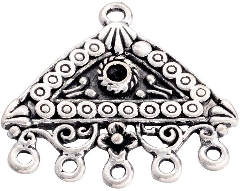 Ethnic Necklace Jewelry Findings 10 x Antique Silver Triangle Connector Pendant