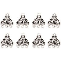 Arricraft About 50pcs Triangle Pendants Alloy Chandelier Components Links Antique Silver Tone Charm Links for Necklace Dangle Earring Making