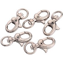 Pandahall Elite 100 Pack Lobster Claw Clasps Lanyard Snap Hook Metal Swivel Clasps Jewelry Findings 1-1/4"x1/2"