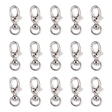 Honeyhandy Iron Swivel Lobster Claw Clasps, Swivel Snap Hook, Platinum, 33x14x6mm, 33x14x6mm, Hole: 6.5x10mm