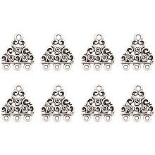 Arricraft About 50pcs Triangle Pendants Alloy Chandelier Components Links Antique Silver Tone Charm Links for Necklace Dangle Earring Making