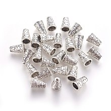 ARRICRAFT Tibetan Style Alloy Bead Cone, Lead Free and Cadmium Free, Tube, Antique Silver, about 7mm wide, 10mm long, hole: 2mm, Inner Diameter: 5mm