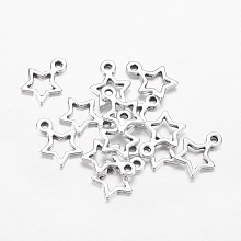 Honeyhandy Tibetan Style Alloy Charms, Star, Christmas, Antique Silver, Lead Free & Cadmium Free, 14x10x2mm, Hole: 1.5mm