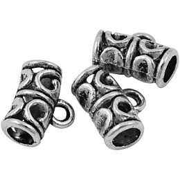 Arricraft 600pcs Alloy Hanger Links Bail Beads Antique Silver Tube Spacer Connector Tibetan Style for DIY Bracelet Necklace Jewelry Making Findings