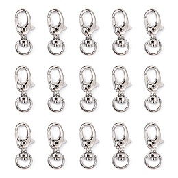 Honeyhandy Iron Swivel Lobster Claw Clasps, Swivel Snap Hook, Platinum, 33x14x6mm, 33x14x6mm, Hole: 6.5x10mm