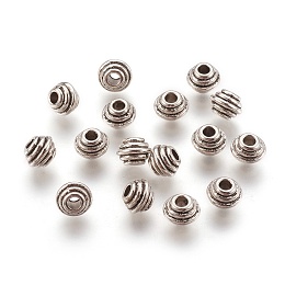 Honeyhandy Tibetan Style Alloy Spacer Beads, Rondelle, Lead Free & Cadmium Free, Antique Silver, 5x6.5mm, Hole: 2.5mm