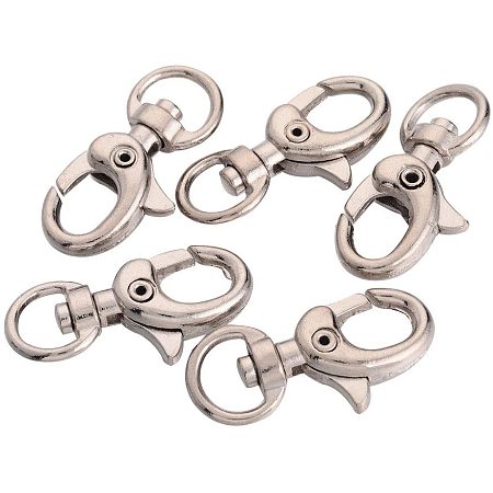 Pandahall Elite 100 Pack Lobster Claw Clasps Lanyard Snap Hook Metal Swivel Clasps Jewelry Findings 1-1/4