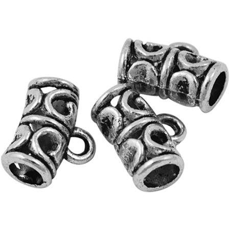 Arricraft 600pcs Alloy Hanger Links Bail Beads Antique Silver Tube Spacer Connector Tibetan Style for DIY Bracelet Necklace Jewelry Making Findings