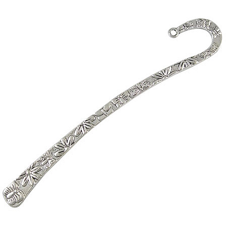 Honeyhandy Tibetan Style Alloy Bookmarks, Cadmium Free & Lead Free, Antique Silver, 124x20mm, Hole: 2mm