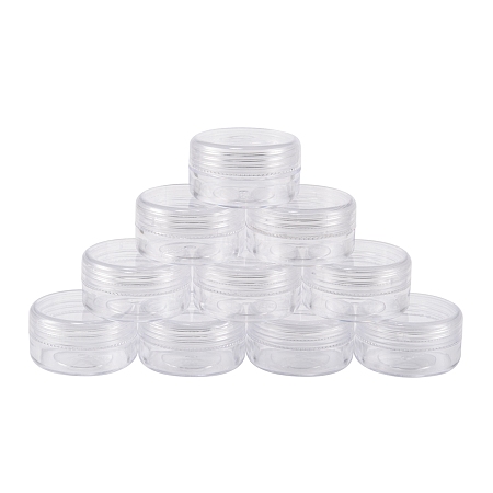 Honeyhandy Plastic Bead Containers, Seed Beads Containers, Round, about 3.9cm in diameter, 2.2cm high, Capacity: 10ml(0.34 fl. oz)