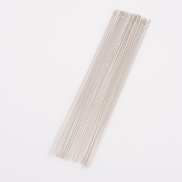 Honeyhandy Steel Beading Needles, Stainless Steel Color, 55x0.45mm, about 30pcs/bag