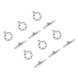 ARRICRAFT 20 Sets 20.5mm Drop Tibetan Silver Toggle Clasps Lead Free and Cadmium Free Antique Silver