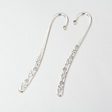 Honeyhandy Tibetan Silver Bookmark, Lead Free and Cadmium Free, Antique Silver, 2.1cm wide, 11.8cm long, hole: 2mm