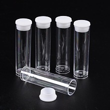 Honeyhandy Clear Tube Plastic Containers with Lid, Seed Beads Containers, 15mm wide, 55mm long, Capacity: 3ml(0.1 fl. oz)