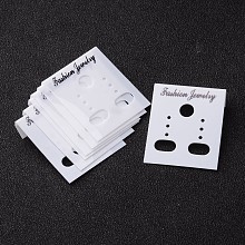 Honeyhandy Plastic Display Card, used for Ear Stud, earring and earring pendant, White, 38mm long, 30mm wide