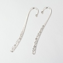 Honeyhandy Tibetan Silver Bookmark, Lead Free and Cadmium Free, Antique Silver, 2.1cm wide, 11.8cm long, hole: 2mm