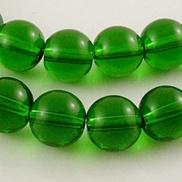 Honeyhandy 4mm Green Round Glass Crystal Beads Strands Spacer Beads, about 4mm in diameter, hole: 0.5mm, about 80pcs/strand, 13 inch