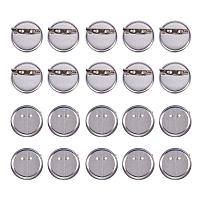 ARRICRAFT 20 Pcs Iron Brooch Clasps Pin Disk Base Pad Bezel Blank Cabochon Trays Backs Bar Diameter 29mm for Badge, Corsage, Name Tags and Jewelry Craft Making Platinum