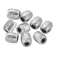 ARRICRAFT About 50pcs Tibetan Style Antique Silver Barrel Shaped Beads for Bracelets Jewelry Making, 7x6mm, Hole: 2.5mm